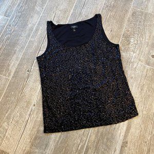 Talbots Black Sequin Tank Top